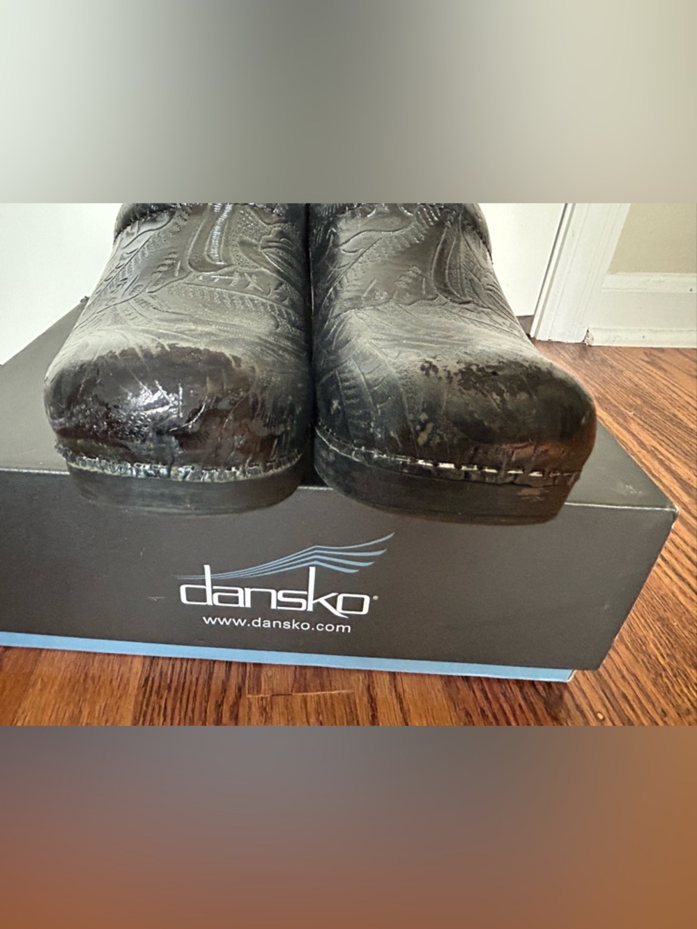 Dansko black Professional Tooled Leather Clogs - Picture 3 of 9